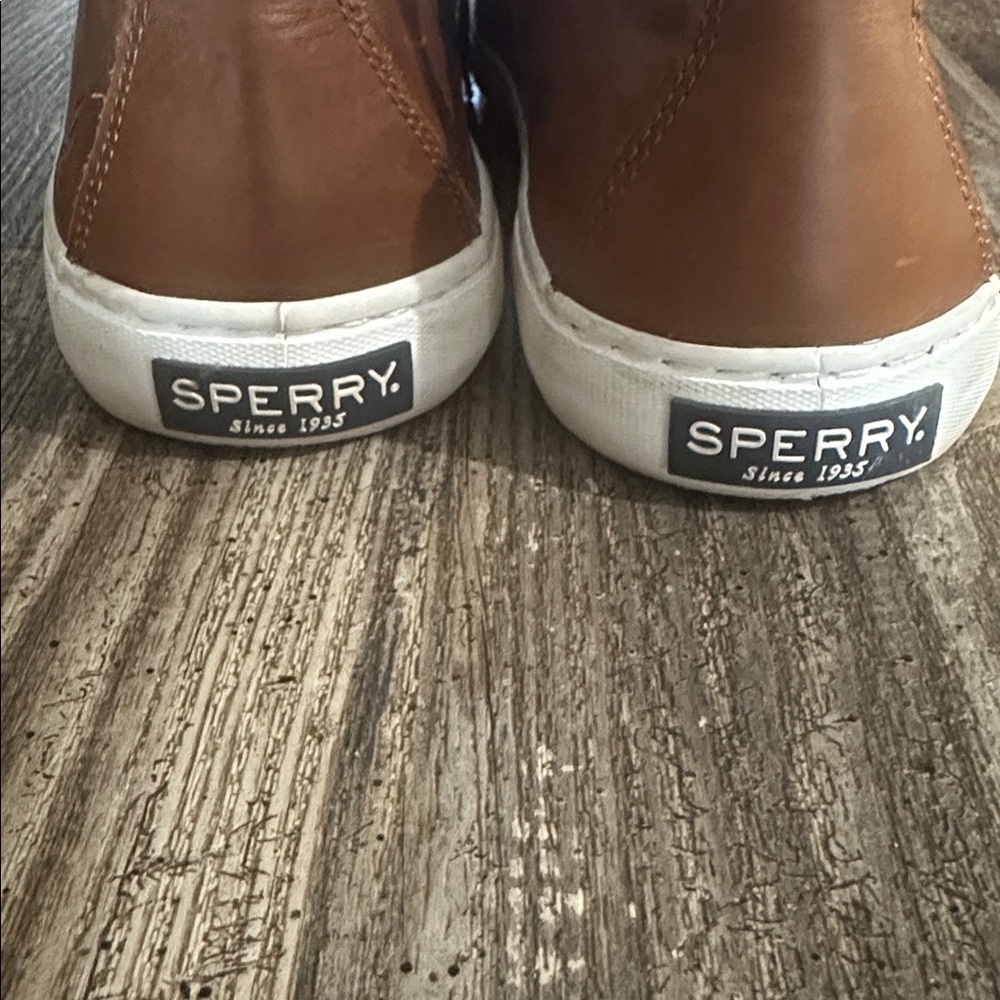 Sperry Men's Brown Leather Sneakers size 9.5m - Picture 11 of 12